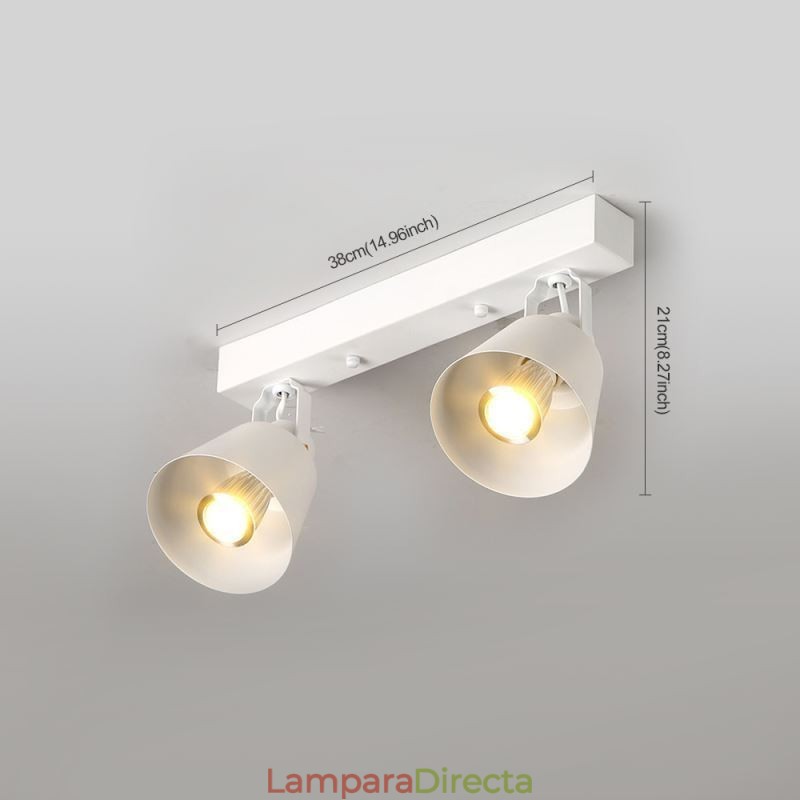 Foco rústico vintage de hierro industrial para iluminación de riel