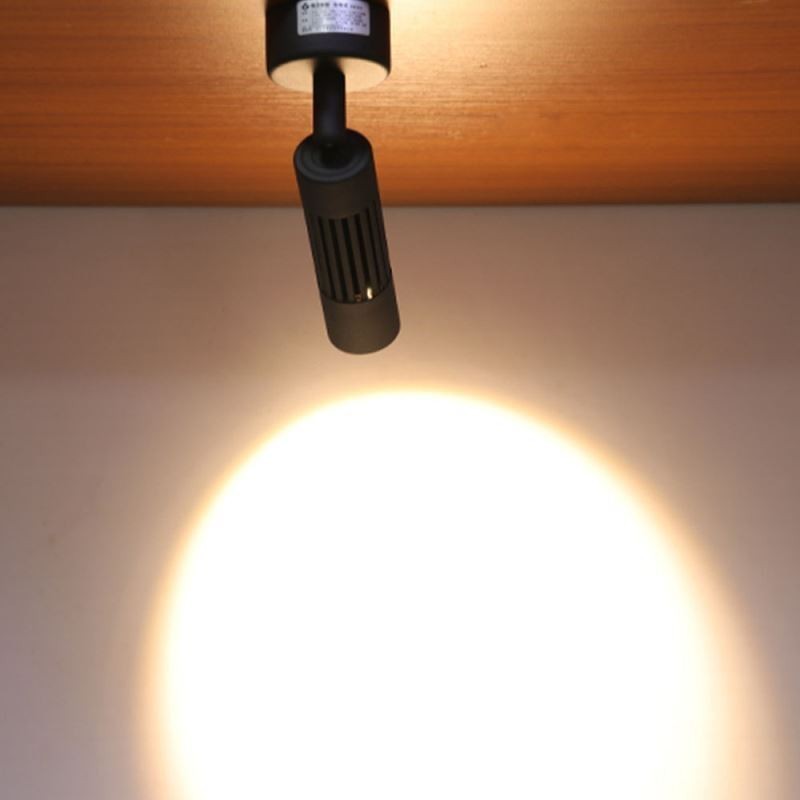 Foco de techo giratorio COB negro (luz única)