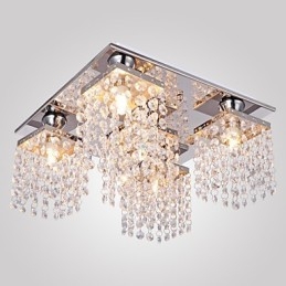 Lámpara de techo de cristal moderna de 5 luces