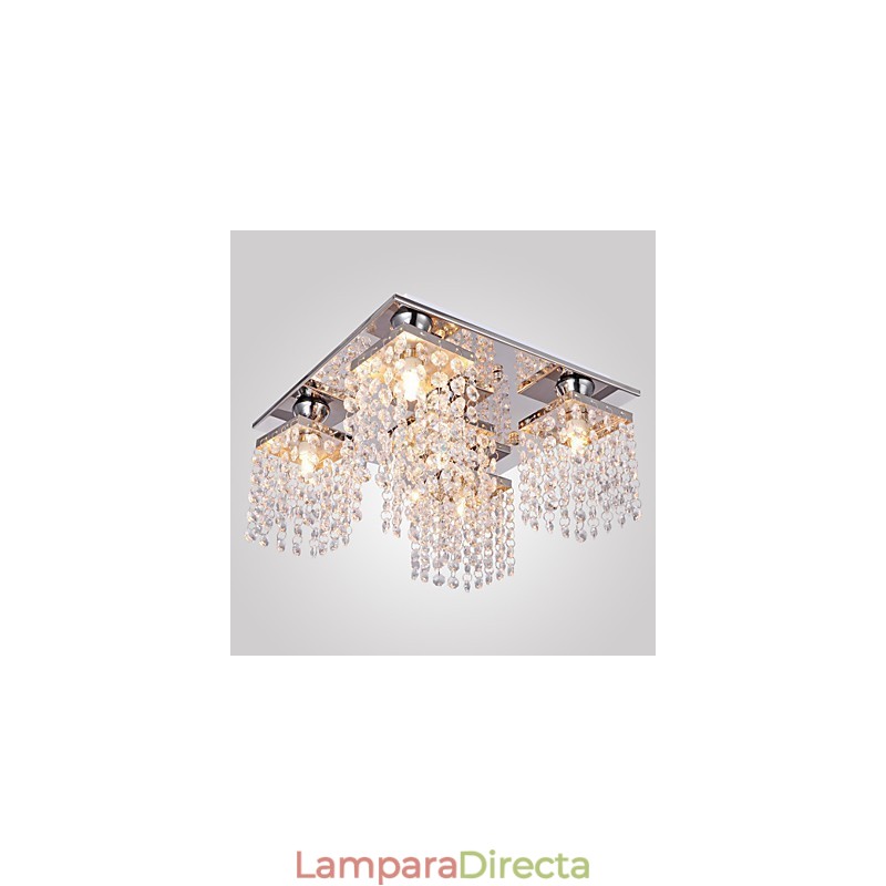 Lámpara de techo de cristal moderna de 5 luces