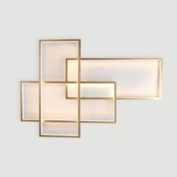 Lámpara de techo empotrada de aluminio, moderna y contemporánea, con atenuador remoto para sala de estar y dormitorio (también se puede usar como aplique de pared).