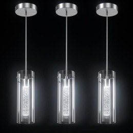 Lámpara colgante artística de 3 luces con pantallas de vidrio y base de bombilla G4
