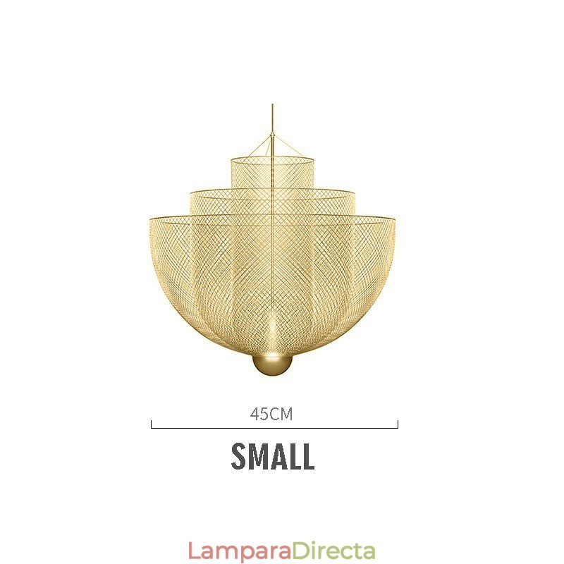 Lámpara colgante decorativa con diseño de rejilla nórdica, creativa y con formas únicas.