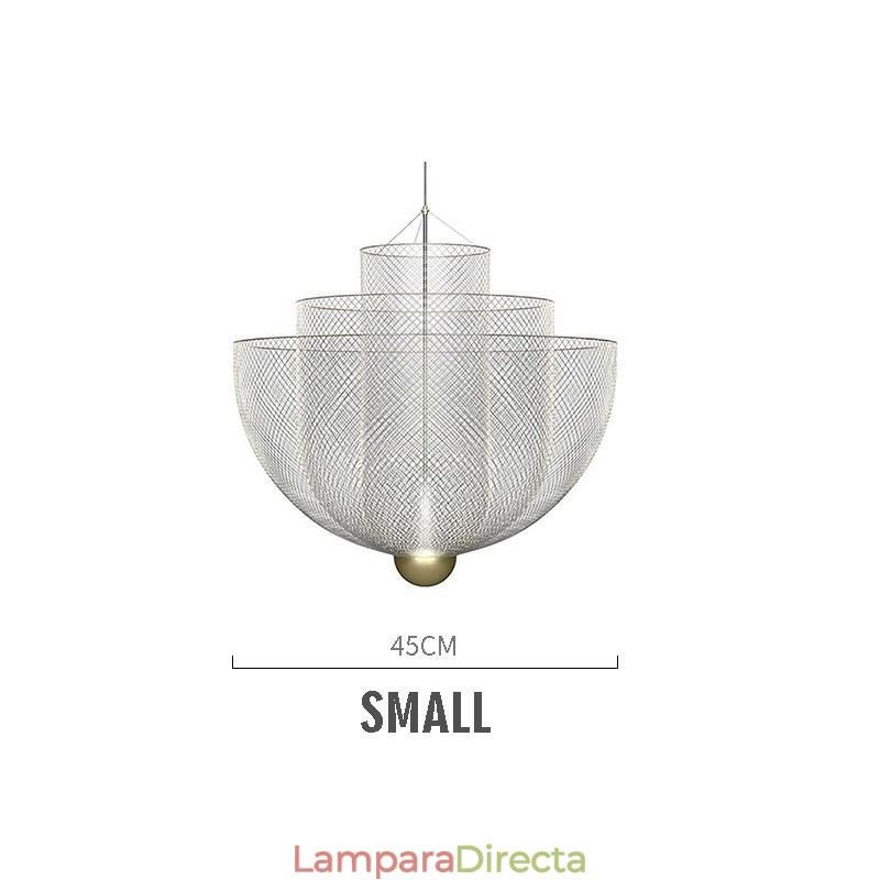 Lámpara colgante decorativa con diseño de rejilla nórdica, creativa y con formas únicas.