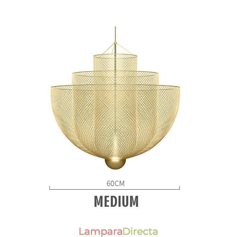 Lámpara colgante decorativa con diseño de rejilla nórdica, creativa y con formas únicas.