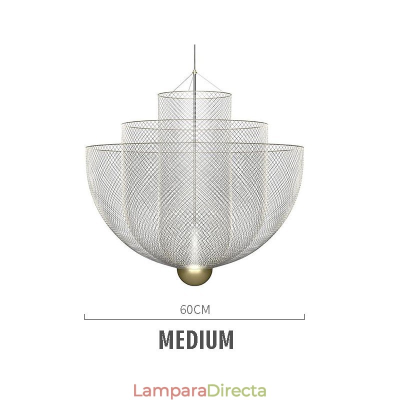 Lámpara colgante decorativa con diseño de rejilla nórdica, creativa y con formas únicas.