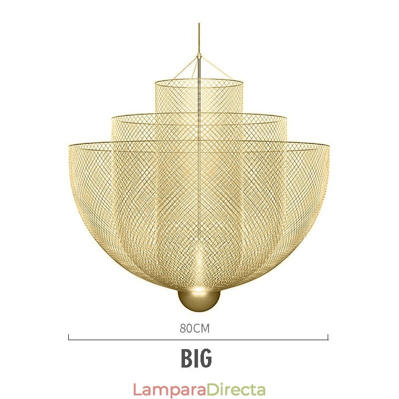 Lámpara colgante decorativa con diseño de rejilla nórdica, creativa y con formas únicas.