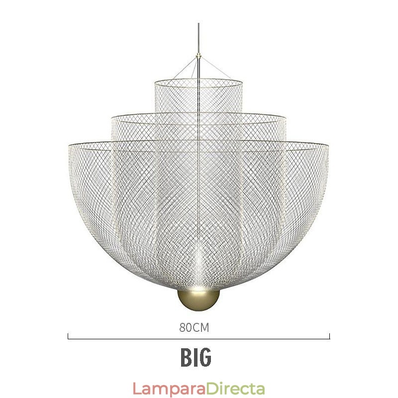 Lámpara colgante decorativa con diseño de rejilla nórdica, creativa y con formas únicas.