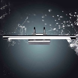 Lámparas de espejo de acero inoxidable, lámparas de pared de baño acrílicas, luces de maquillaje, blanco frío, blanco cálido (tamaño: 57 x 13,5 x 15)