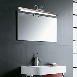 Lámparas de espejo de acero inoxidable, lámparas de pared de baño acrílicas, luces de maquillaje, blanco frío, blanco cálido (tamaño: 57 x 13,5 x 15)
