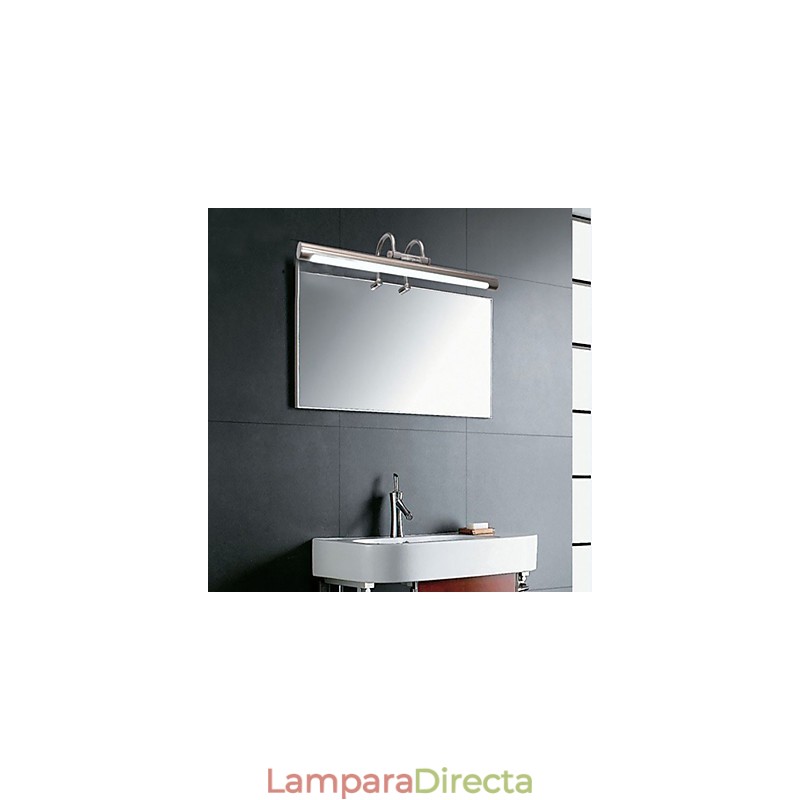 Lámparas de espejo de acero inoxidable, lámparas de pared de baño acrílicas, luces de maquillaje, blanco frío, blanco cálido (tamaño: 57 x 13,5 x 15)