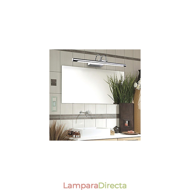 Lámparas de espejo de acero inoxidable, lámparas de pared de baño acrílicas, luces de maquillaje, blanco frío, blanco cálido (tamaño: 57 x 13,5 x 15)