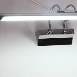 Lámparas de espejo de acero inoxidable, lámparas de pared de baño acrílicas, luces de maquillaje, blanco frío, blanco cálido (tamaño: 57 x 13,5 x 15)