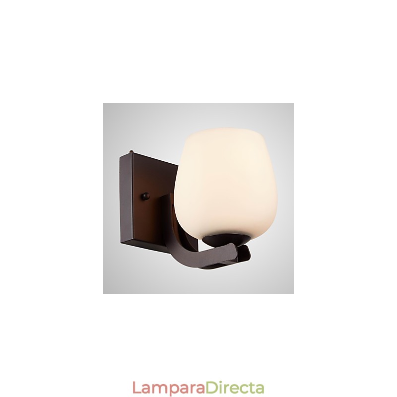 Lámpara de pared de hierro con pantalla de cristal, iluminación moderna clásica, apliques de pared