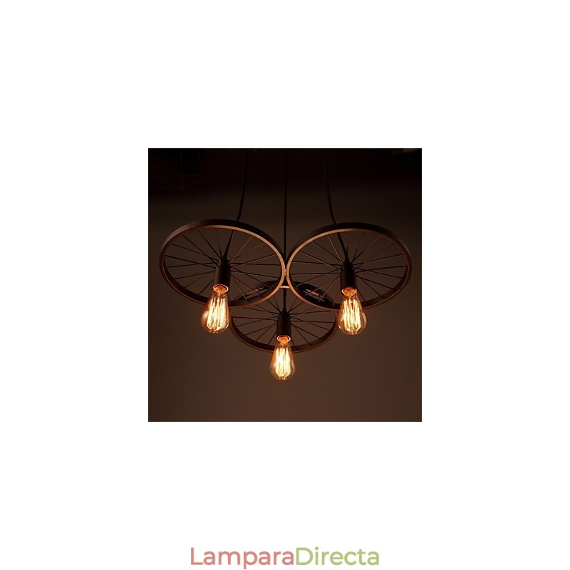 Lámparas colgantes retro estilo loft de hierro forjado estilo americano con ruedas estilo industrial