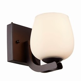 Lámpara de pared de hierro con pantalla de cristal, iluminación moderna clásica, apliques de pared