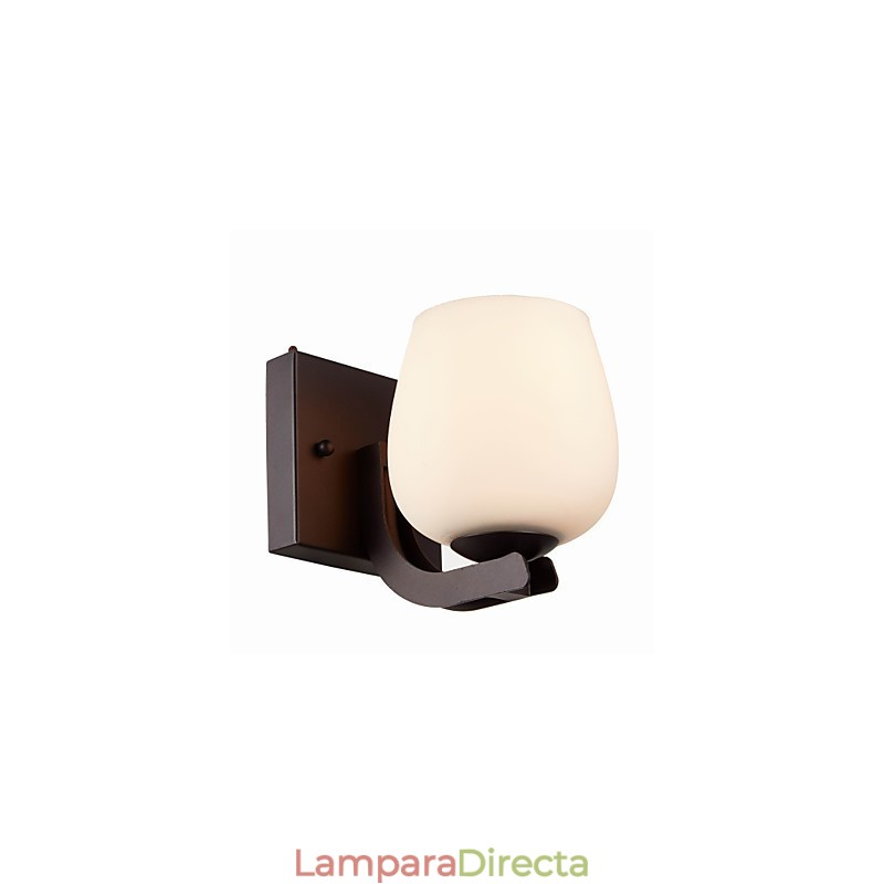 Lámpara de pared de hierro con pantalla de cristal, iluminación moderna clásica, apliques de pared