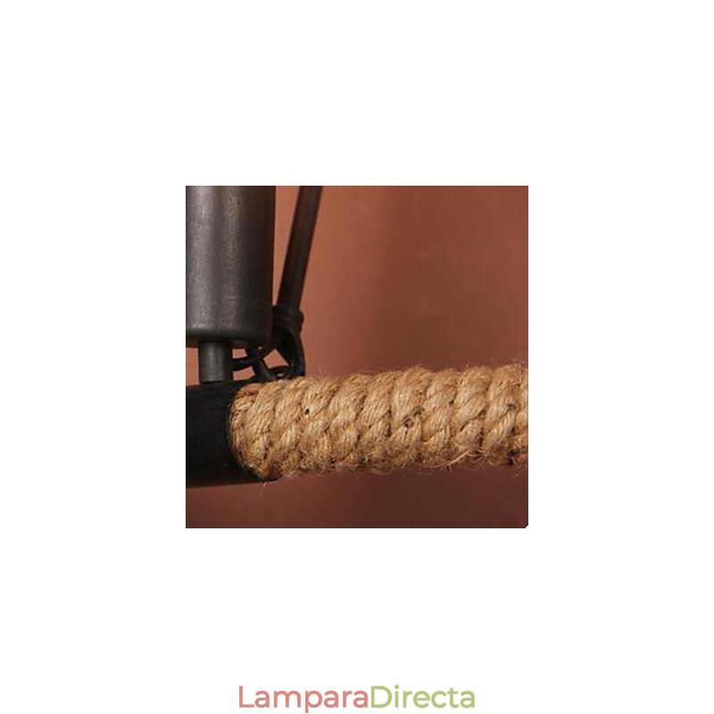 Lámpara de pared de cuerda de cáñamo semicircular para escalera de balcón.