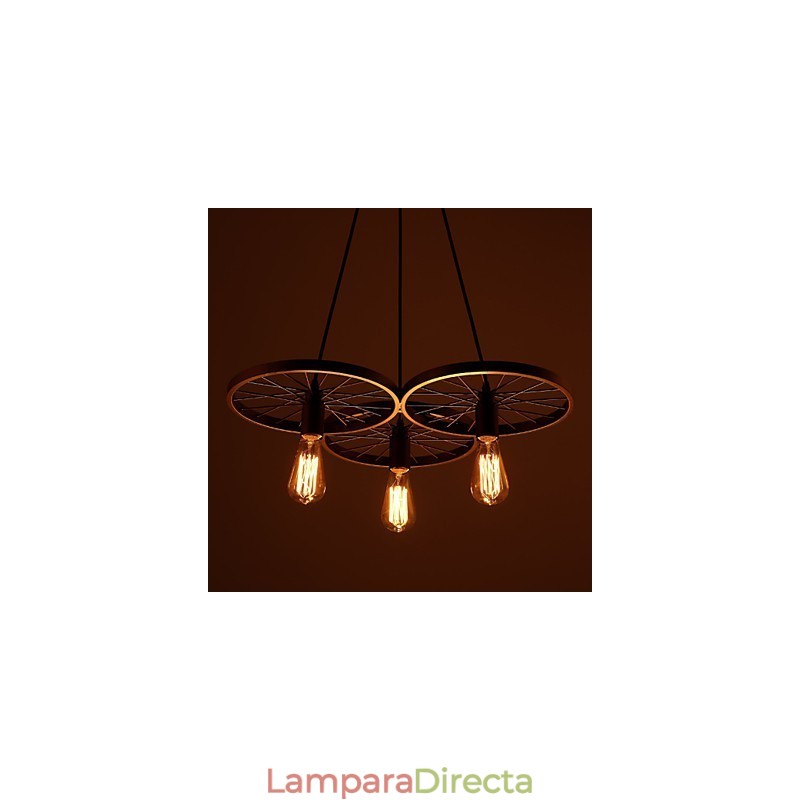 Lámparas colgantes retro estilo loft de hierro forjado estilo americano con ruedas estilo industrial