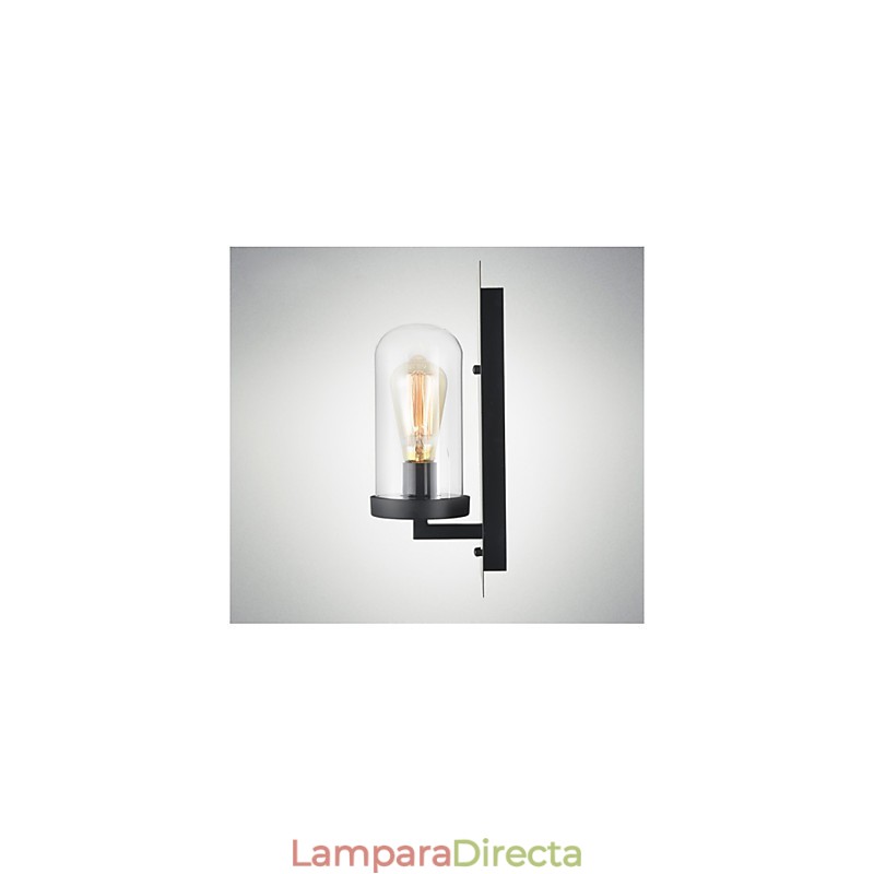 Aplique de pared de hierro y vidrio de estilo rústico, lámpara de pared retro de EE. UU.