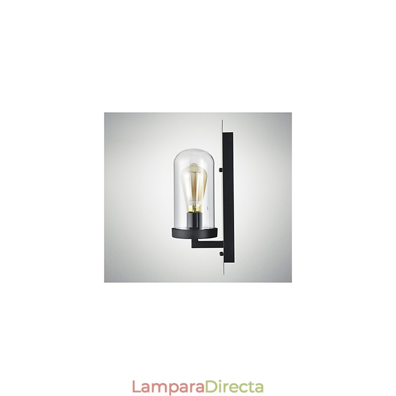 Aplique de pared de hierro y vidrio de estilo rústico, lámpara de pared retro de EE. UU.