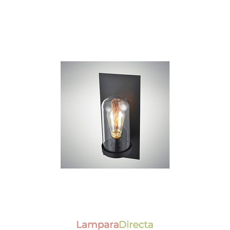 Aplique de pared de hierro y vidrio de estilo rústico, lámpara de pared retro de EE. UU.