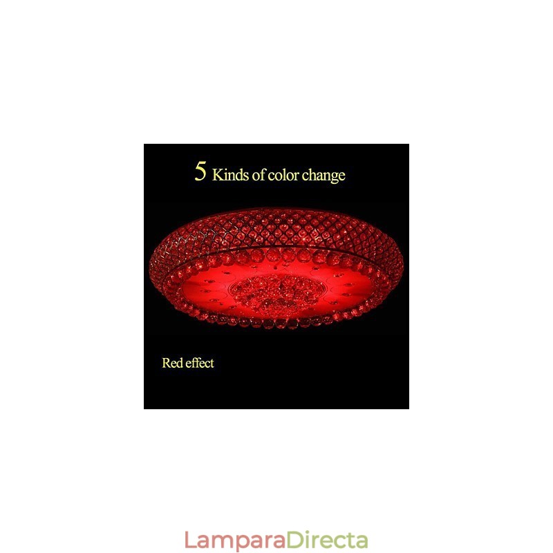 Lámpara de techo redonda de cristal absorbente, diámetro 80 cm, contiene 15 bombillas.
