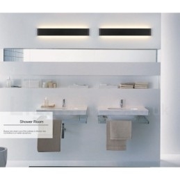 Lámparas de pared y apliques modernos y contemporáneos largos para interiores, de metal, IP44, para baño, dormitorio y sala de estar.