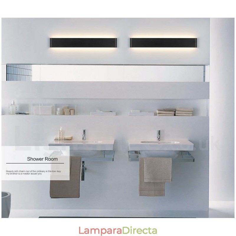 Lámparas de pared y apliques modernos y contemporáneos largos para interiores, de metal, IP44, para baño, dormitorio y sala de estar.