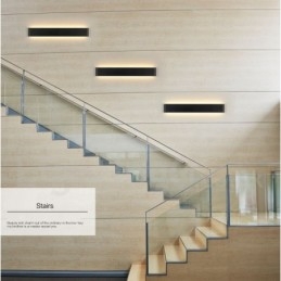 Lámparas de pared y apliques modernos y contemporáneos largos para interiores, de metal, IP44, para baño, dormitorio y sala de estar.