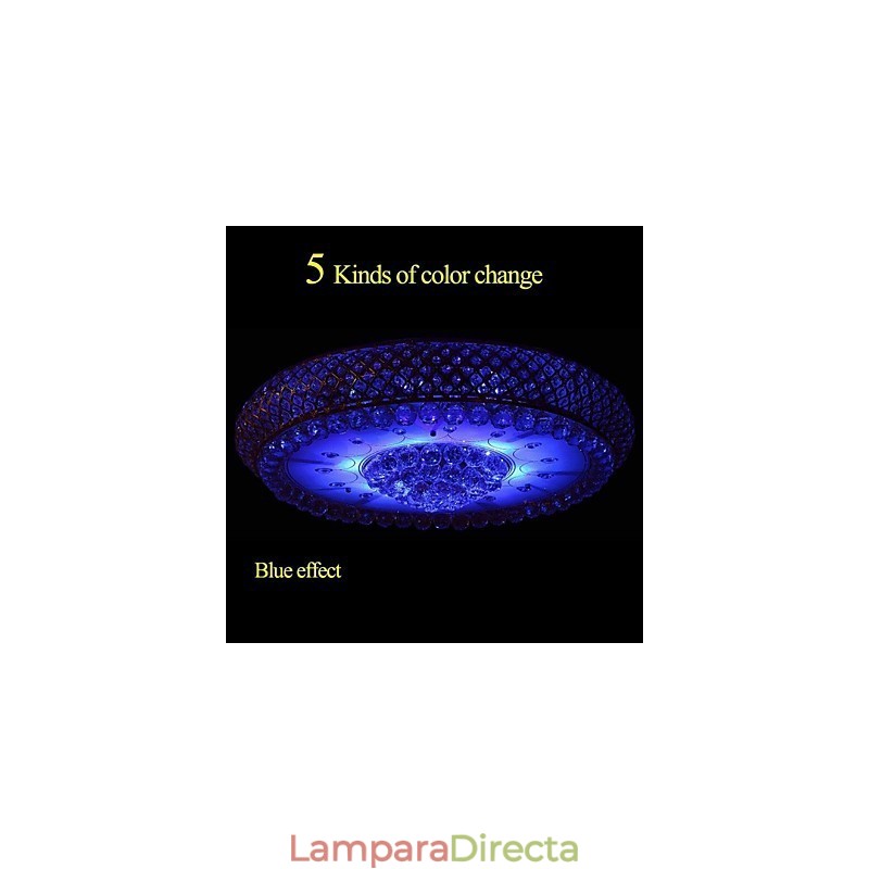 Lámpara de techo redonda de cristal absorbente, diámetro 80 cm, contiene 15 bombillas.