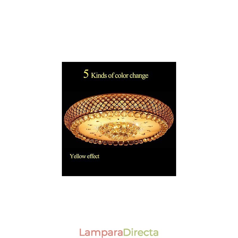 Lámpara de techo redonda de cristal absorbente, diámetro 80 cm, contiene 15 bombillas.