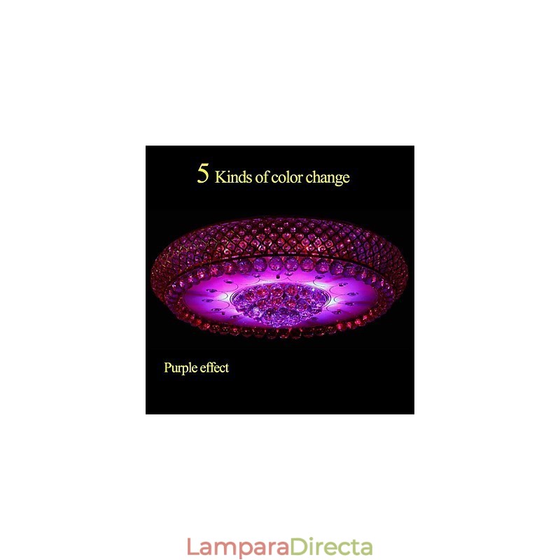Lámpara de techo redonda de cristal absorbente, diámetro 80 cm, contiene 15 bombillas.