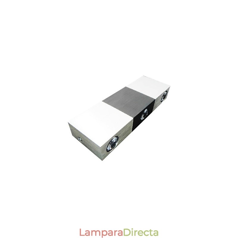 Aplique de pared moderno con luz dispersa, cuerpo rectangular de aluminio