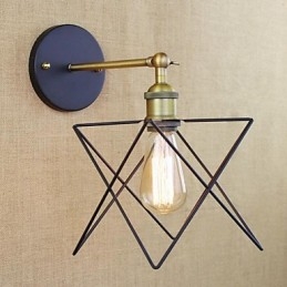 Lámpara de pared decorativa para dormitorio americano, lámpara de escalera de hierro forjado, proceso de pasillo.