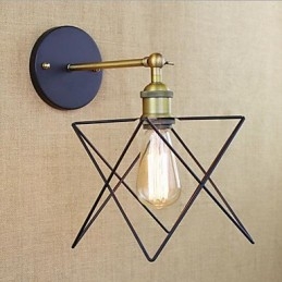 Lámpara de pared decorativa para dormitorio americano, lámpara de escalera de hierro forjado, proceso de pasillo.