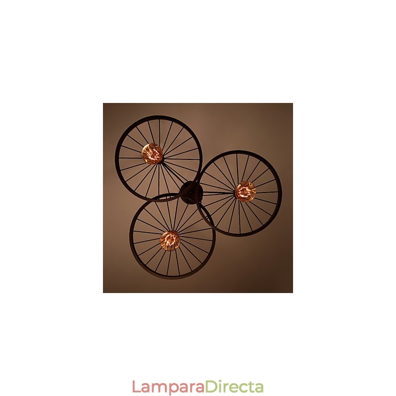 Lámparas colgantes retro estilo loft de hierro forjado estilo americano con ruedas estilo industrial