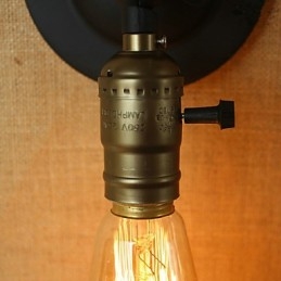 Aplique de pared estilo Edison con bombillas, estilo retro minimalista, para mesita de noche, cafetería, terraza, canal.