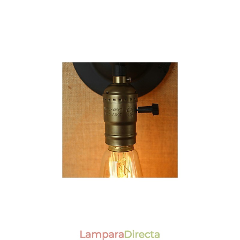 Aplique de pared estilo Edison con bombillas, estilo retro minimalista, para mesita de noche, cafetería, terraza, canal.