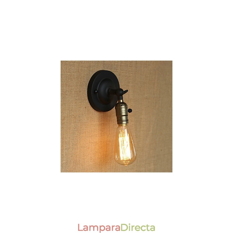 Aplique de pared estilo Edison con bombillas, estilo retro minimalista, para mesita de noche, cafetería, terraza, canal.