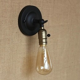 Aplique de pared estilo Edison con bombillas, estilo retro minimalista, para mesita de noche, cafetería, terraza, canal.