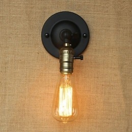 Aplique de pared estilo Edison con bombillas, estilo retro minimalista, para mesita de noche, cafetería, terraza, canal.