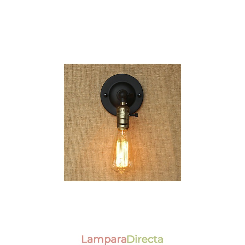Aplique de pared estilo Edison con bombillas, estilo retro minimalista, para mesita de noche, cafetería, terraza, canal.