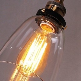 Aplique de pared industrial Edison Simplicity de vidrio con base de metal para comedor, sala de estudio, oficina, pasillo, luz de pared
