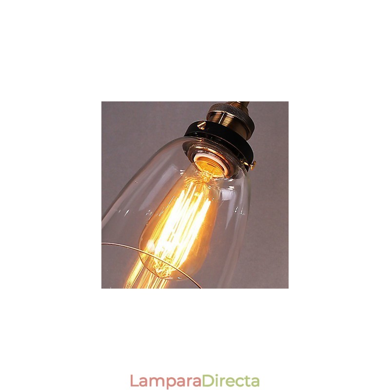 Aplique de pared industrial Edison Simplicity de vidrio con base de metal para comedor, sala de estudio, oficina, pasillo, luz de pared