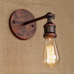 Aplique de pared de hierro ferruginoso minimalista para pasillo, bar, cafetería, restaurante, estilo americano