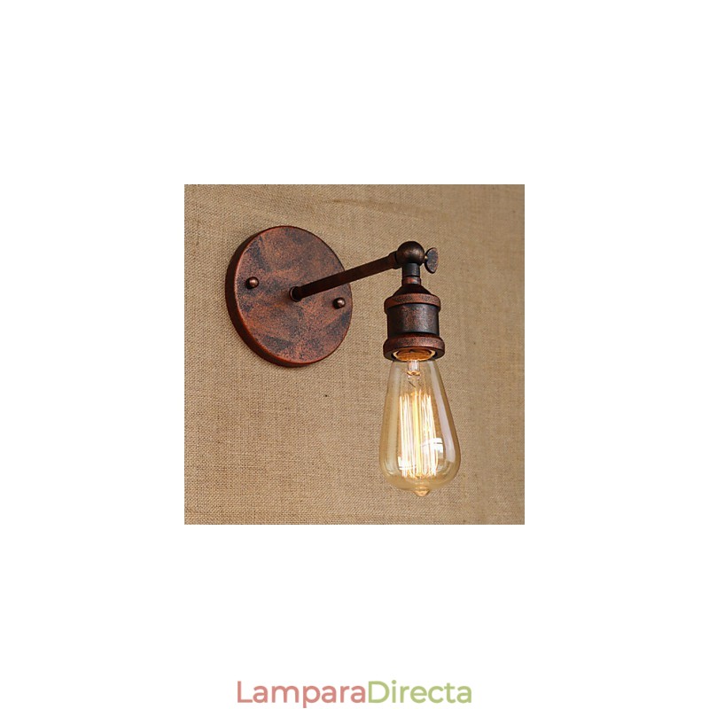 Aplique de pared de hierro ferruginoso minimalista para pasillo, bar, cafetería, restaurante, estilo americano