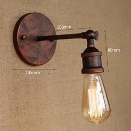 Aplique de pared de hierro ferruginoso minimalista para pasillo, bar, cafetería, restaurante, estilo americano
