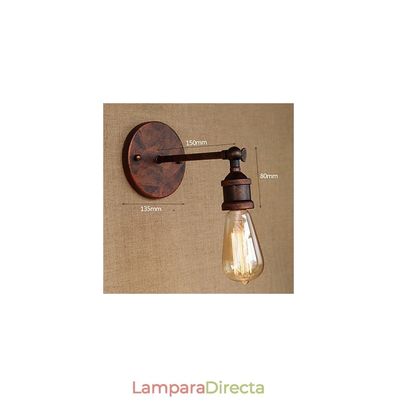 Aplique de pared de hierro ferruginoso minimalista para pasillo, bar, cafetería, restaurante, estilo americano