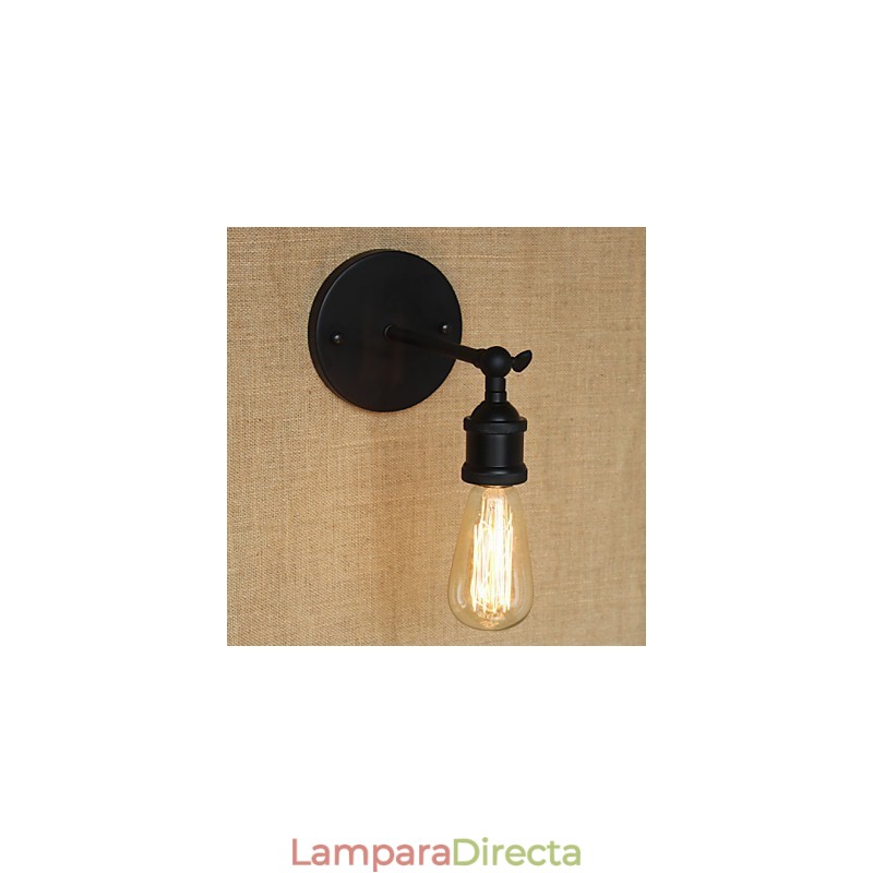Aplique de pared minimalista de hierro forjado negro para restaurante americano, bar, cafetería, pasillo de noche